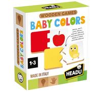HEADU - Wooden Game Baby Colors - Apprendre Les Couleurs en Jouant | Jeu Éducatif en Bois 2-4 Ans, Formes et Couleurs, Mémoire Visuelle et Motricité Fine, Idée Cadeau, Fabriqué en Italie