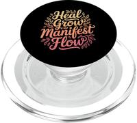 Heal Grow Manifest Flow Spiritual Wellness Mindset - PopSockets PopGrip pour MagSafe