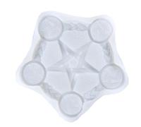 HEALANAN Plateau de coulée pour chandeliers Pentagramme, Moule à bougie en silicone, blanc, flexible, pour bénédiction et rituels wicca