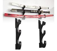 Healand Support de Shelf Katana en Bois à 3 Niveaux, Support de Rangement pour Sabre samouraï Japonais, Organisateur d'affichage de Couteaux,3 Layers