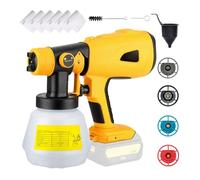 HEALBYBLE Pulvérisateur de peinture sans fil, moteur puissant réglable, pistolet à électrique avec buse, portatif,Revêtement uniforme(Giallo)