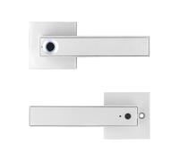 HEALBYBLE Serrure de porte d'entrée sans clé, poignée intelligente Bluetooth à courte portée, serrure empreintes digitales,Sécurité d'accès(Silver)