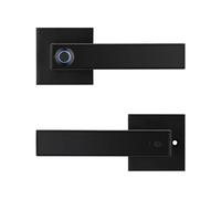 HEALBYBLE Serrure de porte d'entrée sans clé, poignée intelligente Bluetooth à courte portée, serrure empreintes digitales,Sécurité d'accès(Zwart)