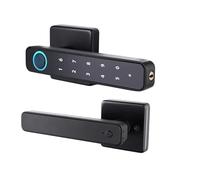 HEALBYBLE Serrure intelligente à empreinte digitale, mot de passe, carte RFID, boulon mort avec clé, for porte intérieure en bois et métal,Sécurité d'accès(Black A Tuya)