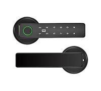 HEALBYBLE Serrure intelligente à empreintes digitales, mot de passe, carte IC RFID, télécommande WiFi, boulon mort for porte intérieure en bois et métal, application,Sécurité d'accès(Zwart)