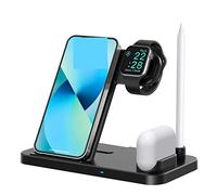 HEALBYBLE Support de Chargeur sans Fil Rapide 30W for Montre téléphone Station Charge Pliable 4 en 1 for écouteurs,Compatibilité Universelle(Style 2 30W 4 in 1 B)