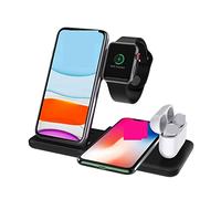 HEALBYBLE Support de Chargeur sans Fil Rapide 30W for Montre téléphone Station Charge Pliable 4 en 1 for écouteurs,Compatibilité Universelle(Style 1 30W 4 in 1 B)