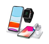 HEALBYBLE Support de Chargeur sans Fil Rapide 30W for Montre téléphone Station Charge Pliable 4 en 1 for écouteurs,Compatibilité Universelle(Style 1 30W 4 in 1 W)
