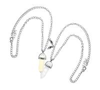 HEALEEP 1 paire Collier Pendentif Hexagonal pour Couples Bijoux Magnétiques de Pendentifs Pierre Précieuse pour Anniversaire Saint Valentin Anniversaire de Mariage