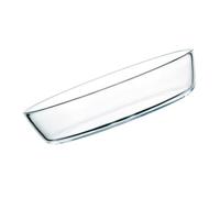 HEALEEP 1 pièce Plateau de Cuisson Verre Micro Ondes Plat Oval Verre Chaleur pour Fruits et Salades Compatible Four et Réfrigérateur