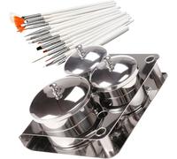 HEALEEP 1 Set Tasse en Acier Inoxydable pour Manucure Couvercle, Capacité Adaptée et Portable, pour Poudre Acrylique et Poudre Cristal, Outil Professionnel pour DIY Nail Art