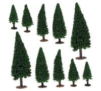 HEALEEP 10 Pièces Lot de Mini Sapins Plastique pour Décoration de Noël Arbres de Paysage DIY Modèles Miniatures pour Table et Maquettes et