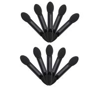 HEALEEP 10 pièces Pinceau à Fard à Paupières Jetable Applicateur avec Mousse Noire Outil Pratique pour Maquillage des Yeux pour Voyages et Événements