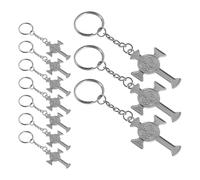 HEALEEP 10 Pièces Porte-clés Saint Benoît Croix Médaille Protection Accessoire Religieux Solide Présent Homme Femme