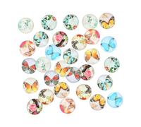 HEALEEP 100 pièces Patch Décoratif Verre pour Bijoux DIY Cabochons Transparents à Motif Accessoires Décoratifs pour Créations Personnalisées