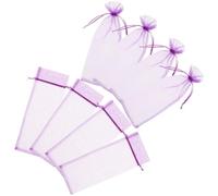 HEALEEP 10pcs Organza Wine Bottle Bags, Sheer Mesh Present Wrap Covers for Wine Decoration, Purple Drawstring Pouches