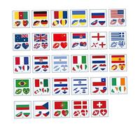 HEALEEP 116 pièces Autocollants de Drapeaux Nationaux Temporaires de Patriotiques Imperméables pour Visage Parfaits Pours Événements Sportifs Célébrations Autocollants par Pack