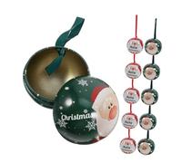 HEALEEP 12 Pièces Lot de Décoratives pour Sapin de Noël Boîtes à Suspendues Vert Père Noël et Rouge Barbe Ornements Festifs Polyvalents pour Décoration Maison et Bureau