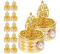 HEALEEP 12pcs Boîtes à Bonbons Réutilisables Or en Plastique Grand Capacité et Design Créatif pour Mariage et Rangement D'objets Petits