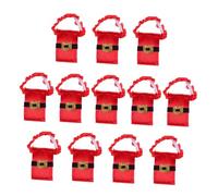 HEALEEP 12pcs Père Noël Cache Bouteille Vin Décoration Table Élastique pour Fête de Noël et Dîner de Famille