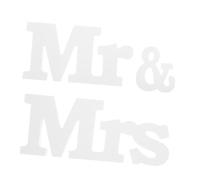 HEALEEP 1set Lettres de Décoration de Mariage Mr et Mrs en PVC et Bois, Centre de Table Décoratif, Style Romantique, Léger, pour Chambre et Maison