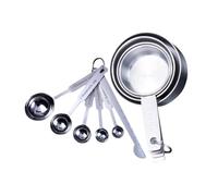 HEALEEP 2 ensembles Set de Cuillères Doseuses et Tasses à Mesurer Acier Inoxydable avec Poignée Colorée et Anneau Porte Cuillères Ustensiles de Cuisine Robustes et Faciles à Nettoyer pour