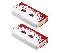 HEALEEP 2 pièces Boîte à Cils Rectangulaire Rouge Papier Boîte de Rangement pour Faux Cils avec Fermeture Sécurisée et Protection Anti-dommage pour Stockage et Cadeau Cosmétiques
