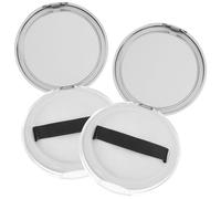 HEALEEP 2 pièces Boîte de Poudre Vide Portable avec Éponge pour Maquillage et Voyage Conteneur Léger et Compact avec Couvercle Étanche et Filet Élastique