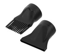 HEALEEP 2 Pièces Buse de Séchage Noire en Plastique Résistante à Haute Température avec Embout Concentrateur Plat Étroit et Peigne pour Sèche-cheveux, pour Usage à Domicile Voyage