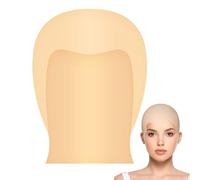 HEALEEP 2 Pièces Casquette Chauve Latex Élastique pour Adulte Accessoire de Costume Réaliste pour Fête Halloween Bonnet Calotte Chauve Ajustable