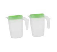 HEALEEP 2 pièces Pichet Plastique avec Couvercle Carafe à Jus et Boissons pour Réfrigérateur et Restaurants Réutilisable