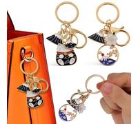 HEALEEP 2 Pièces Porte-clés en Alliage de Zinc Mont Fuji et Fleurs de Cerisier, Léger et Polyvalent, Accessoires de Paquet pour Femmes Lors de Sorties Quotidiennes ou Voyages