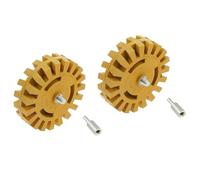 HEALEEP 2 Pièces Roue à Gomme Pneumatique 4 Pouces Meule en Caoutchouc pour Enlever Colle Adhésif Voiture, Meule à Polir 20 Mm pour Retrait Autocollants, Outil de Dégommage Professionnel