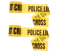 HEALEEP 2 Pièces Ruban de Police Non Adhésif Avertissement Jaune Noir pour Décorations de Fête et Marquage de Propriété pour Crime et Sécurité Ruban Polyvalent pour Événements et Chantiers