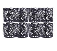 HEALEEP 20 Pièces de Couvertures Légères en Papier pour Bougies Led, Décorations Créatives et Élégantes pour Fête D'anniversaire, Style Noir, pour Événements et Dîners