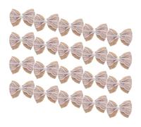 HEALEEP 20 Pièces Petit Nœud en Toile de Jute avec Dentelle et Perles,
