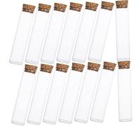 HEALEEP 24 pièces Bouteilles Verre avec Bouchons Liège Lot de Petits Flacons Verre pour Échantillons de Laboratoire et Stockage de Étanches et pour Expériences