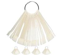 HEALEEP 2500 Ensembles Carte de Couleurs pour Manucure D’éventail en Métal et Plastique Beige, Modèle Pratique pour Comparaison des Teintes, pour Salon et Débutantes