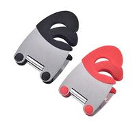 HEALEEP 3 pièces Porte Cuillère Inox Compact Antibrûlure pour Ustensiles de Cuisine Support Pot Pratique et Chaleur Clips Multifonctions pour Cuillère Spatule et Louche