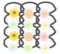 HEALEEP 30pièces Élastiques à Cheveux Fleuris Forme De Marguerite Pour Femme Décorations Pour Cheveux -longs Ou Épais