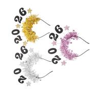 HEALEEP 3pièces Lot de Bandeaux pour Nouvel An Décoratifs avec Étoiles et Chiffre Accessoires pour Cheveux de Fête pour Femmes et Filles