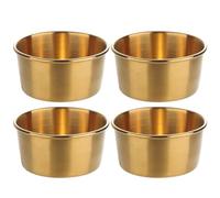 HEALEEP 4 Bols à Sauce en Acier Inoxydable Réutilisables de 60ml, Finition Dorée Fine, pour Restaurants et Pique-niques, Lot de 4 Pièces