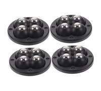 HEALEEP 4 Mini Roulettes Autoadhésives Noires 360° Rotation Silencieuse en Abs Billes en Acier Inoxydable pour Boîtes de Rangement Pack de 4