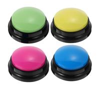 HEALEEP 4 Pièces Bouton en Plastique Enregistrable pour Chien, à Bouton Pratique pour Communication avec Animaux, pour Entraînement et Interaction avec Votre Chien