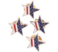 HEALEEP 4 Pièces Broche Étoile à Cinq Branches en Alliage, Épingle à Poitrine Décorative pour Fêtes et Anniversaires, Accessoire Chic et Créatif pour Garçons et Filles