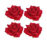 HEALEEP 4 Pièces Broche Fleur Rose et Pince à Cheveux pour Accessoires Diy pour Hawaïennes et Événements Festifs Rouge