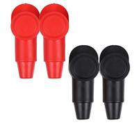 HEALEEP 4 Pièces Couvercle de Protection Kit de Protection la Corrosion des Bornes de Batterie and en Pvc Isolant et Flexible pour Cosse Batterie Automobile et Marine