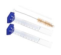 HEALEEP 4 Pièces Cylindres Gradués Verre avec Base Plastique Antichoc Cylindres de Mesure pour Laboratoire Chimie Lot Graduation Moulée Design et Ouverture Étroit pour Mesures Précises