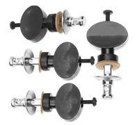 HEALEEP 4pcs Chevilles Mécaniques D'accordage pour Ukulélé Bouton Rond Noir, Corps Métallique Solide et Installation Simple pour Instruments à Cordes