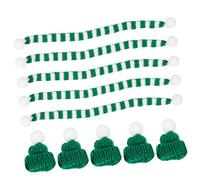 HEALEEP 5 Ensembles Mini Chapeaux et Écharpes de Noël pour Bouteilles de Vin Décorations Festives pour Créer Une Ambiance Chaleureuse et Originale